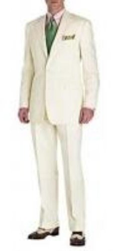Men'S Suit Ivory 2-Button Style Perfect For Wedding + Free Tie