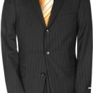 Black Shadow Stripe Premeier Quality Italian Fabric Real Super 150'S Wool Ton On Ton Pinstripe