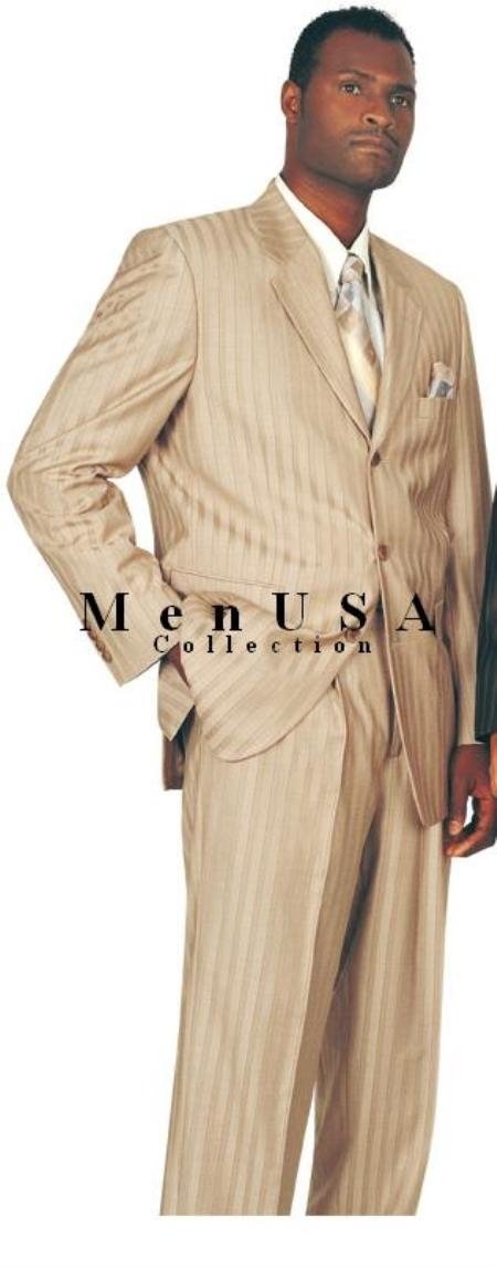 Premier Quality Italian Fabric Real Super 150'S Wool Feel Touch Poly Rayon Ton On Ton Pinstripe