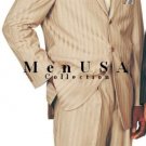 Premier Quality Italian Fabric Real Super 150'S Wool Feel Touch Poly Rayon Ton On Ton Pinstripe