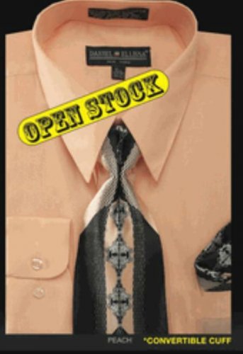 Men'S Basic Dress Shirt With Tie And Hanky Set
