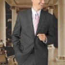 100% Wool Flat Front No Pleated Pants & 2 Button Charcoal Gray On Sale