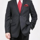 Men'S 2 Button Black Tone On Tone Suit