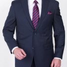 Men'S 2 Button Super 150S Poly Rayon Blend Fabric Suit Navy