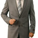 Mens Light Grey 2 Button Front Closure Slim Notch Lapel Suit