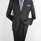 Men'S 2 Piece 100% Wool Executive Dark Charcoal Suit - Narrow Peak Lapel & Side Vents