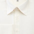 Men'S French Cuff Dress Shirt - Herringbone Stripe Ivory