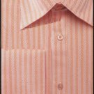 Men'S French Cuff Dress Shirt - Herringbone Stripe Orange