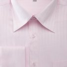Men'S French Cuff Dress Shirt - Herringbone Stripe Pink