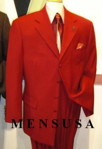 3 Button Hot Red Dress Suits (Not Long)