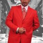 Gianni Mens Red Wool Feel Poly-Rayon Suit 3 Button Super 120'S Extra Fine 2Pc