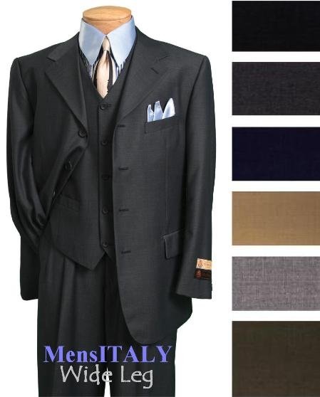 Exclusive Stunnig Available In 3 Button Style Jacket 3 Piece Vested Wide Leg Pants Comes In 6 Colors