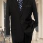 Exclusive Black 1 Button Suit Hand Made Notched Lapel Pleated Pants