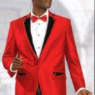 1 Btn Shiny Sharkskin Satin Metallic Available In Red Or Black Or Champagne 2 Tone Suit