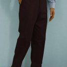 Brown Premeier Quality Italian Fabric Flat Front Mens Wool Dress Pants Hand Made Relax Fit