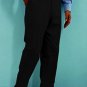 Black Premeier Quality Italian Fabric Flat Front Mens Wool Dress Pants Hand Made Relax Fit
