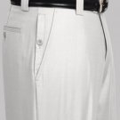 Men'S White Flat Front Pants