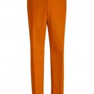 Flat Front Regular Rise Slacks - Orange