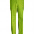 Flat Front Regular Rise Slacks - Apple Green