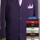 Bran New Solid Purple Mens Dress Fashion Single Breasted Grape (Purple) Mend Suits