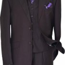 Tzarelli Solid Plum With Plum Hand-Pick Stitching Super 150'S Wool Vested Suit