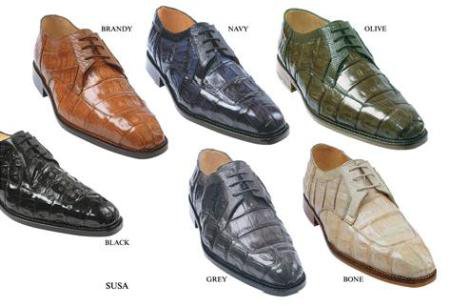 Has A Genuine Crocodile Skin Upper With Genuine Ostrich Trimming Lace Up