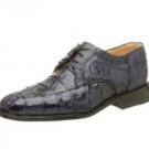Men'S Susa Oxford Made Of Crocodile With Ostrich Trim Navy