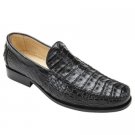 Belvedere MenS Black Genuine Crocodile Slip-On Style