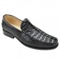 Belvedere MenS Black Genuine Crocodile Slip-On Style