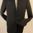 Split Collar Highest Quality Shoulder  Mens Black Mandarin Collar Two Button Suit