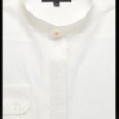 Men'S Embroidered Banded Collar Shirt Ivory
