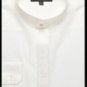 Men'S Embroidered Banded Collar Shirt Ivory