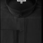 French Cuff Banded Collar Shirt Black