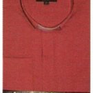 65% Poly Men'S Banded Collar Shirt Red