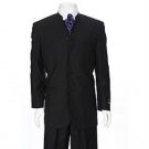 Ferrecci Men'S Black Mandarin Collar Suit