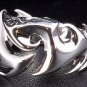 TRIBAL BLADE TATTOO 925 STERLING SILVER MENS BAND RING