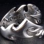TRIBAL BLADE TATTOO 925 STERLING SILVER MENS BAND RING