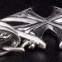 CHOPPER IRON CROSS HEAVY SOLID STERLING SILVER PENDANT