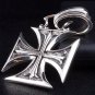 CHOPPER IRON CROSS HEAVY SOLID STERLING SILVER PENDANT
