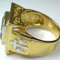 PRINCESS AMETHYST 14K GOLD BISHOP STERLING SILVER RING