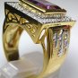 PRINCESS AMETHYST 14K GOLD BISHOP STERLING SILVER RING