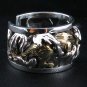 JAPANESE 14K GOLD TIGER TATTOO STERLING SILVER RING