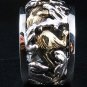 JAPANESE 14K GOLD TIGER TATTOO STERLING SILVER RING