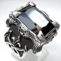 BLACK ONYX HEAVY 925 STERLING SILVER MEN'S RING Sz 9