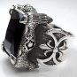 BLACK ONYX HEAVY 925 STERLING SILVER MEN'S RING Sz 9