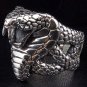 KING COBRA SNAKE HEAVY .925 STERLING SILVER BIKER RING