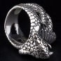 KING COBRA SNAKE HEAVY .925 STERLING SILVER BIKER RING