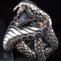 KING COBRA SNAKE HEAVY .925 STERLING SILVER BIKER RING