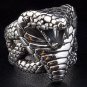 KING COBRA SNAKE HEAVY .925 STERLING SILVER BIKER RING