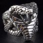 KING COBRA SNAKE HEAVY .925 STERLING SILVER BIKER RING